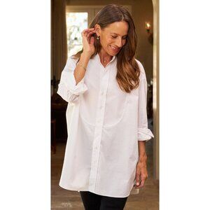 Frank & Eileen Victoria Tuxedo Oversized Button Up White Shirt-sz XL